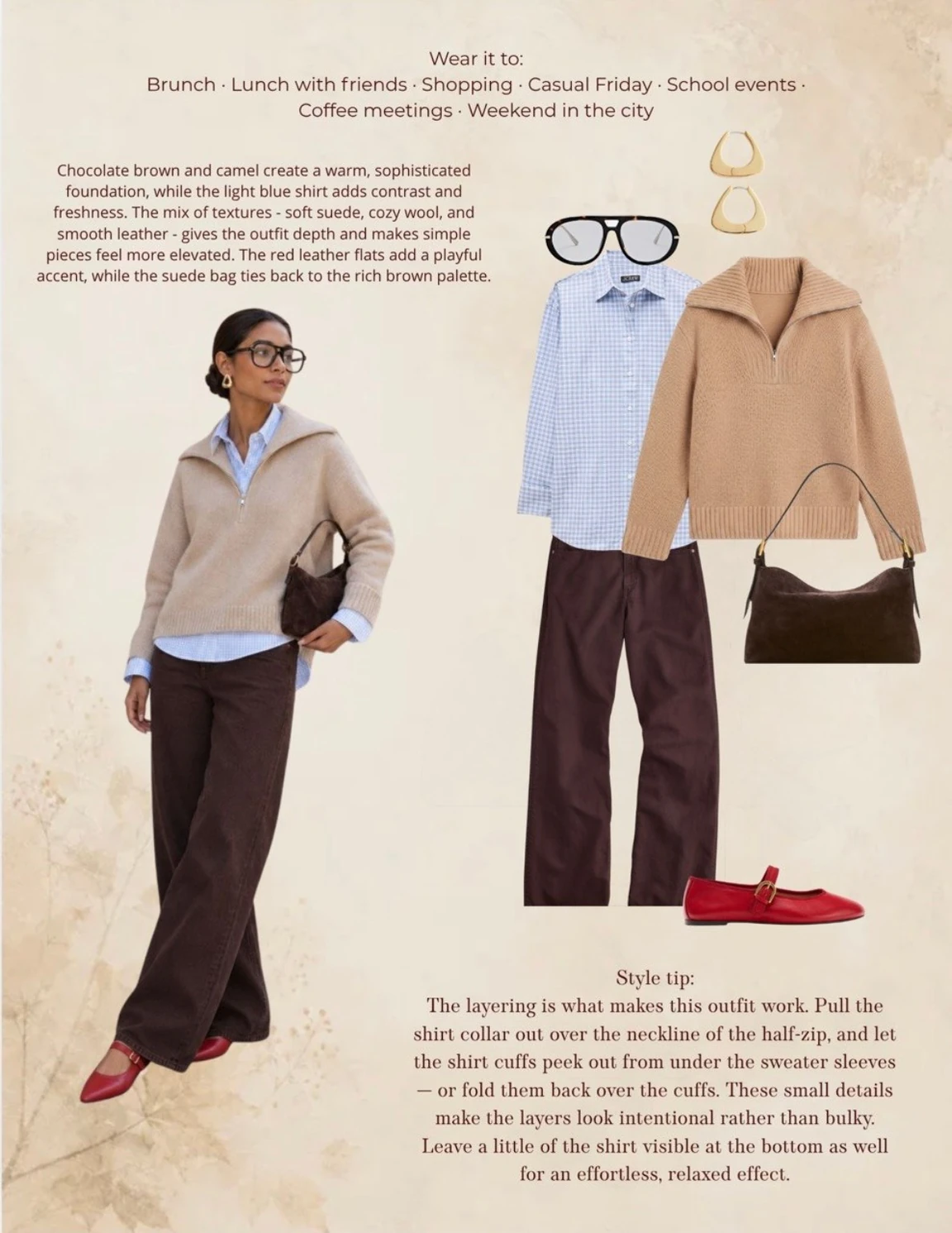 Complete outfit page from the autumn wardrobe guide
